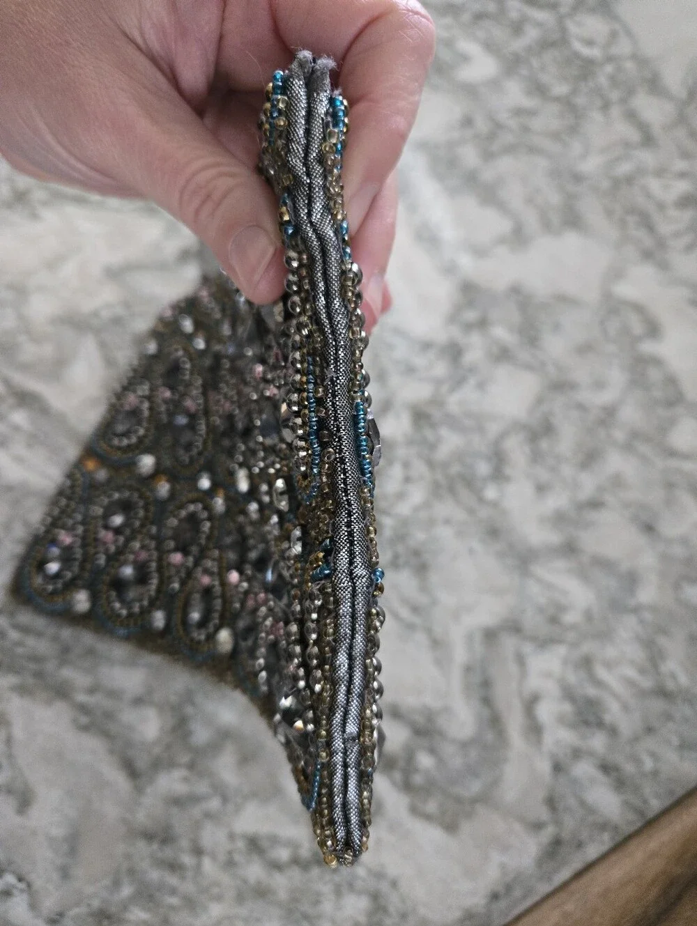 Anthropologie Beaded Clutch Purse
